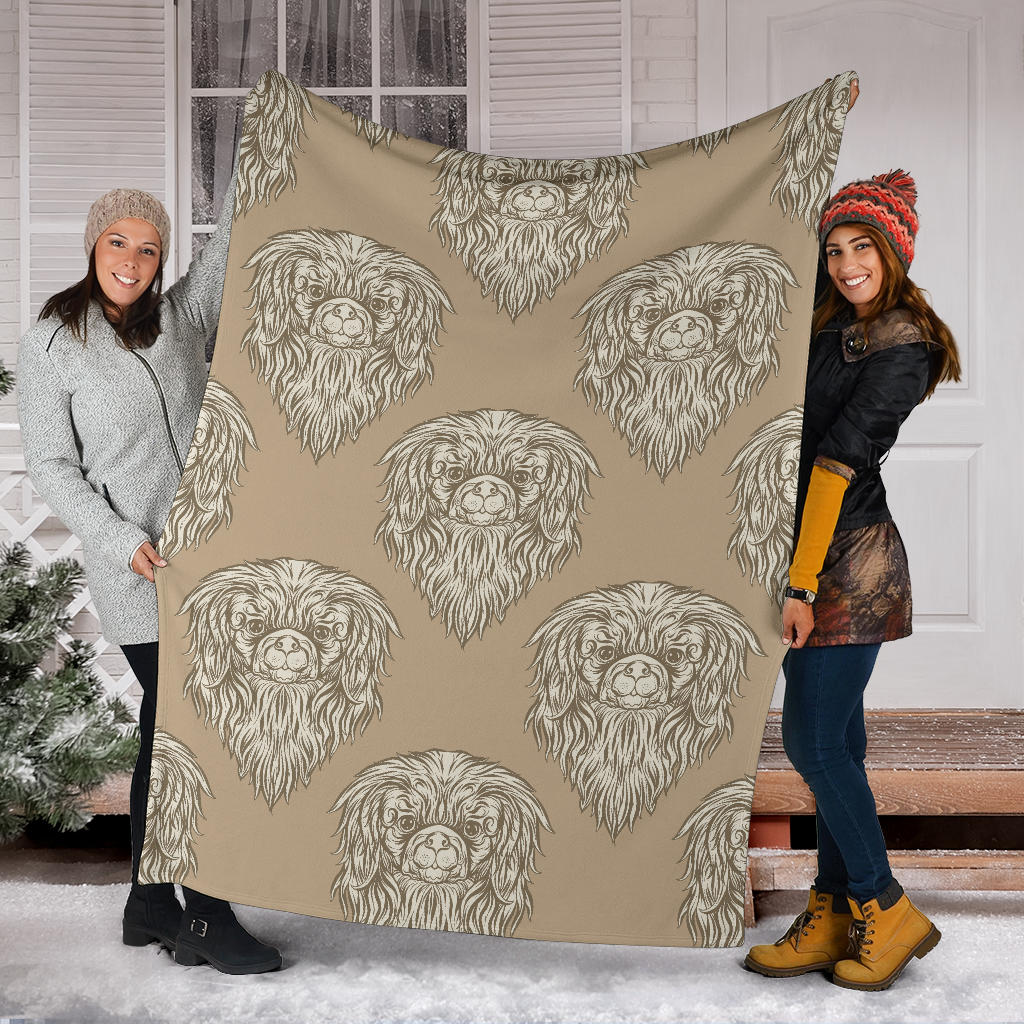 Pekingese Pattern Print Design A01 Premium Blanket