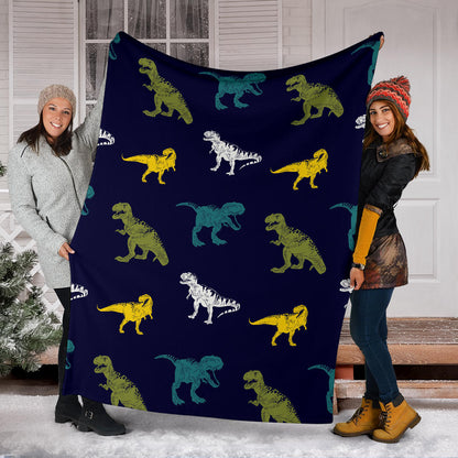 T Rex Pattern Print Design A07 Premium Blanket