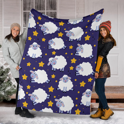 Sheep Pattern Print Design 03 Premium Blanket