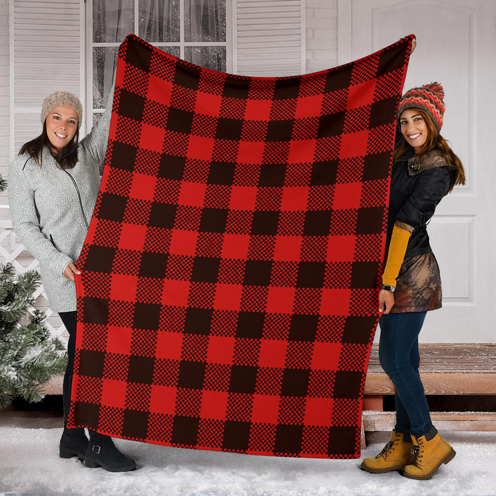 Buffalo check Red Pattern Print Design 05 Premium Blanket
