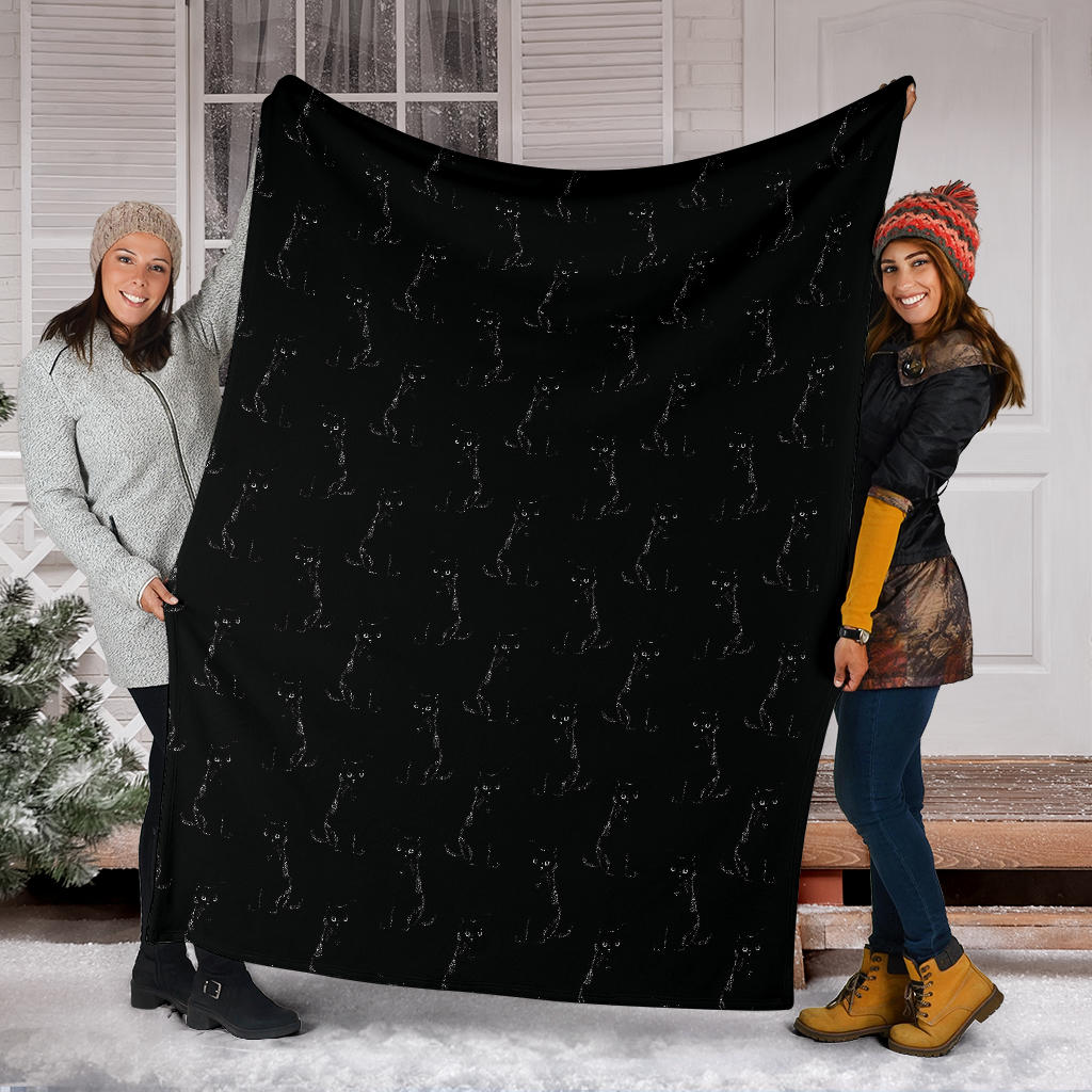 Black Cat Pattern Print Design 03 Premium Blanket