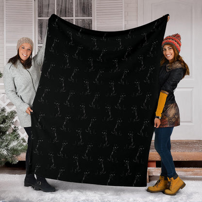Black Cat Pattern Print Design 03 Premium Blanket
