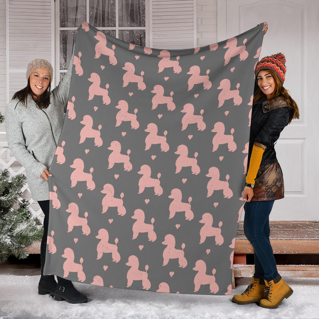 Poodle Pattern Print Design A02 Premium Blanket