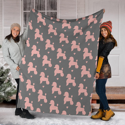 Poodle Pattern Print Design A02 Premium Blanket