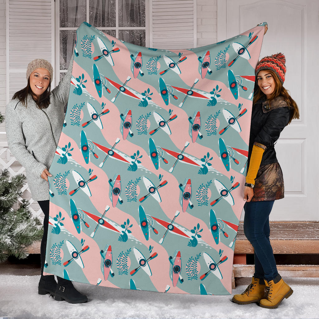 Kayak Pattern Print Design 05 Premium Blanket