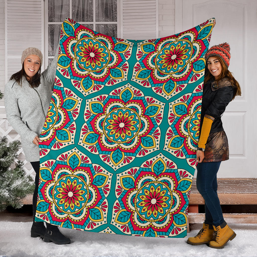 Mandala Pattern Print Design 03 Premium Blanket