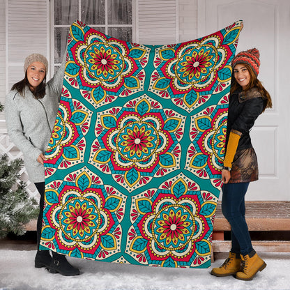 Mandala Pattern Print Design 03 Premium Blanket