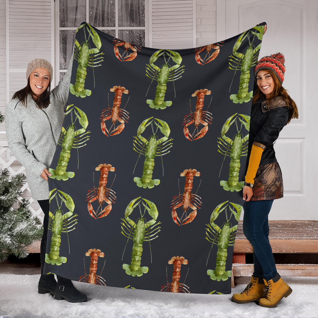 Lobster Pattern Print Design 01 Premium Blanket