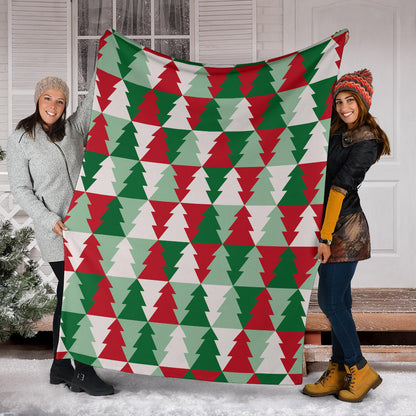 Christmas Tree Pattern Print Design 01 Premium Blanket