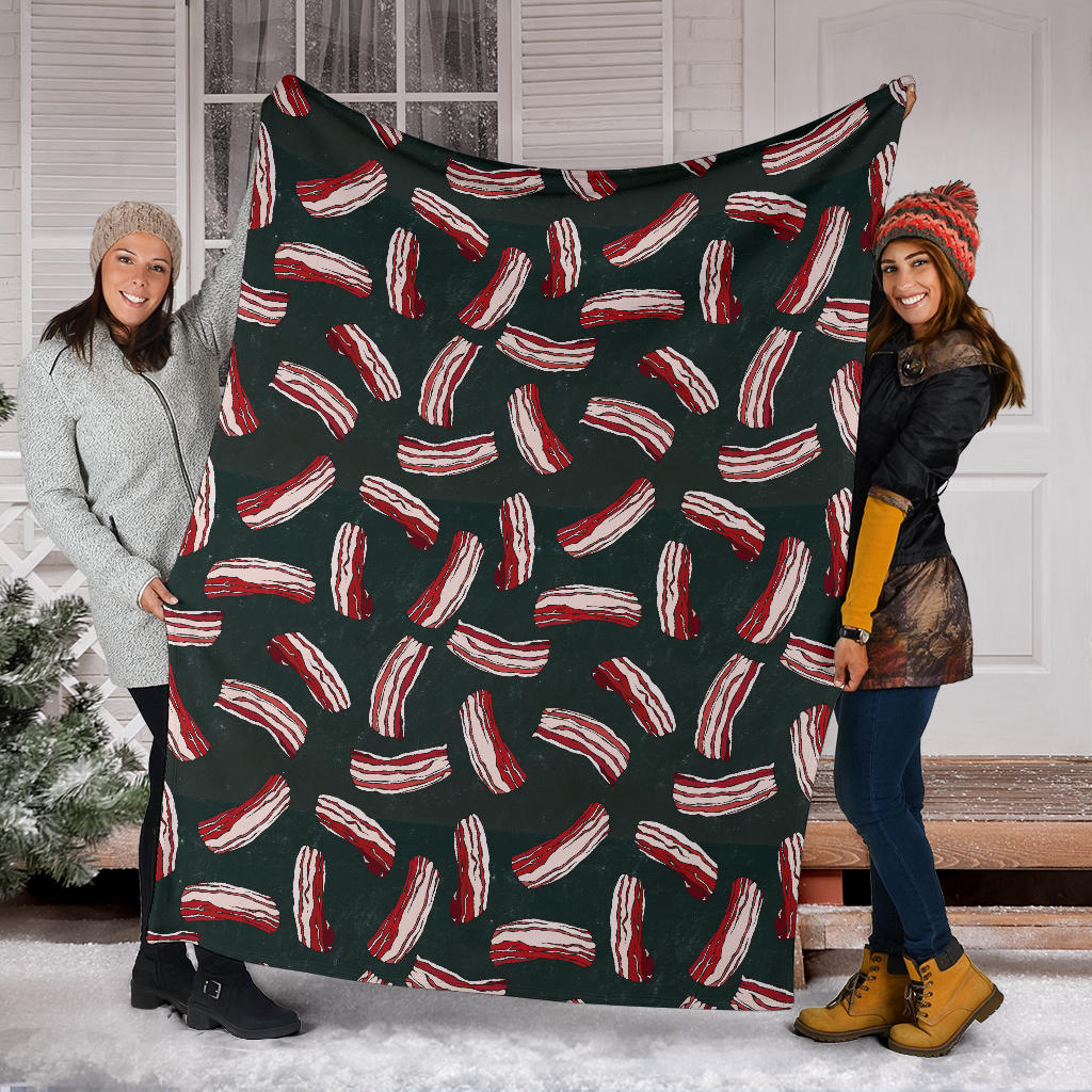 Bacon Pattern Print Design 02 Premium Blanket