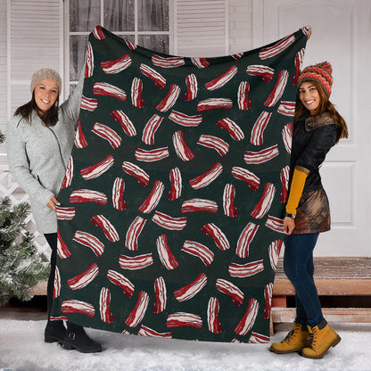 Bacon Pattern Print Design 02 Premium Blanket