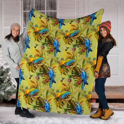 Parrot Pattern Print Design A02 Premium Blanket