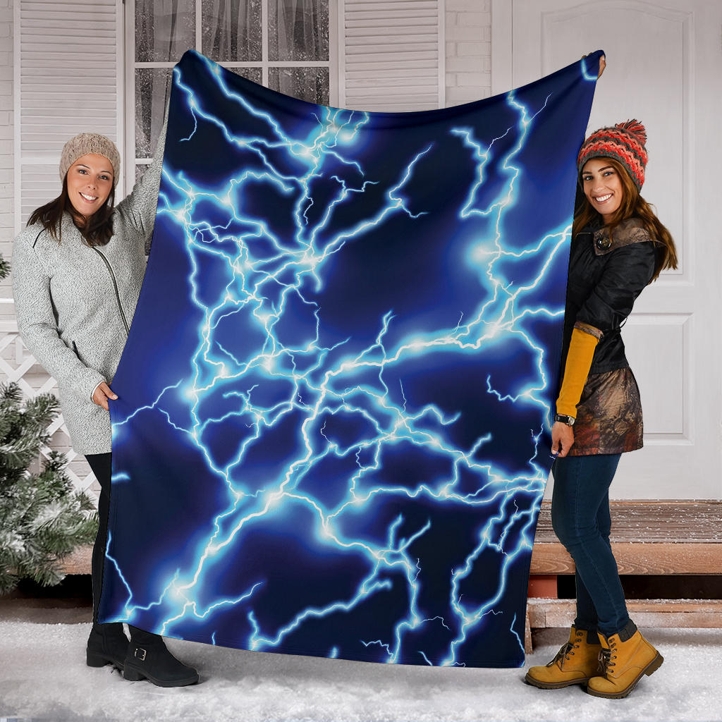 Lightning Thunder Pattern Print Design 04 Premium Blanket