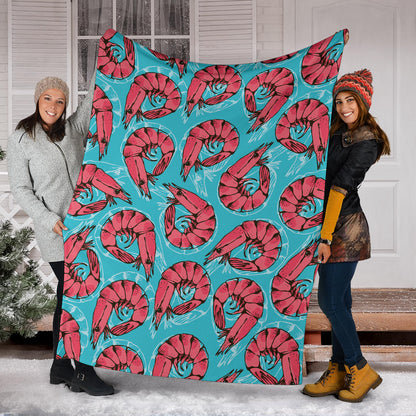 Prawn Pattern Print Design 01 Premium Blanket