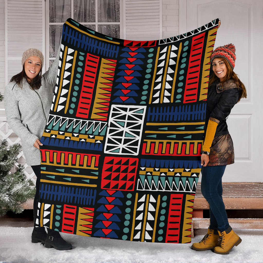 Kente Pattern Print Design 02 Premium Blanket