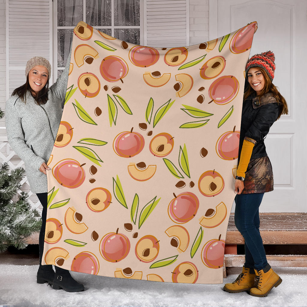 Peach Pattern Print Design A01 Premium Blanket