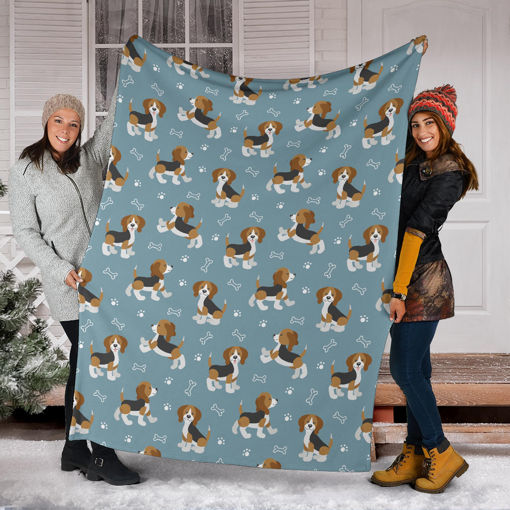 Beagle Pattern Print Design 02 Premium Blanket