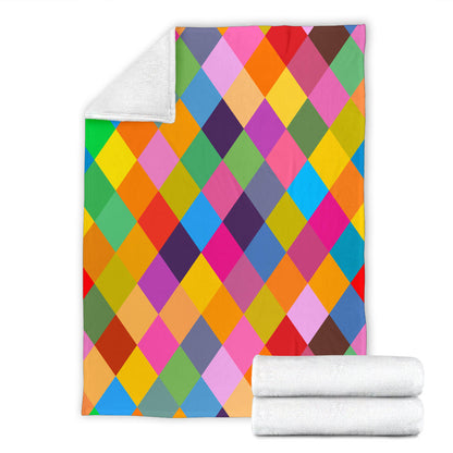 Harlequin Pattern Print Design 02 Premium Blanket