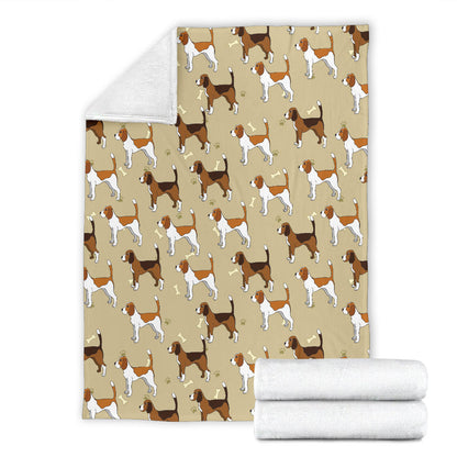 Beagle Pattern Print Design 01 Premium Blanket