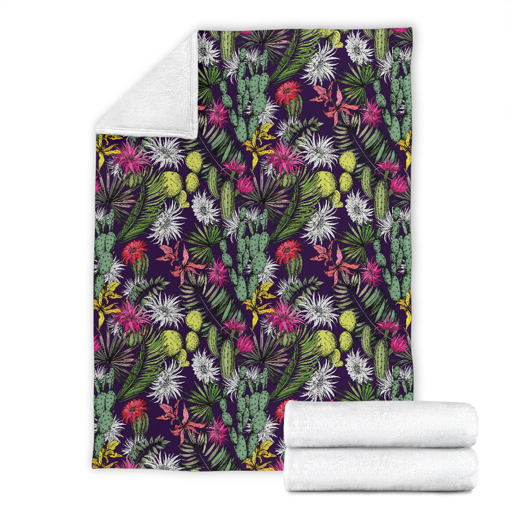 Cactus Pattern Print Design 08 Premium Blanket
