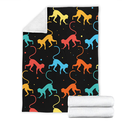 Monkey Pattern Print Design 01 Premium Blanket