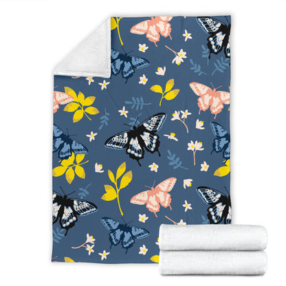 Monarch Butterfly Pattern Print Design 02 Premium Blanket