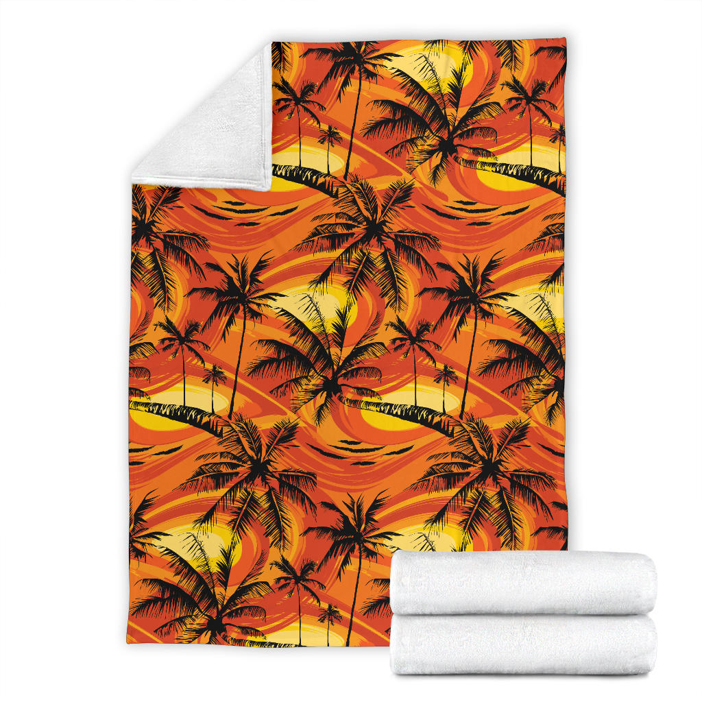 Palm Tree Pattern Print Design A02 Premium Blanket