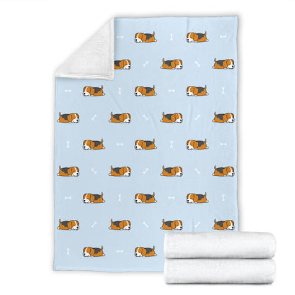 Beagle Pattern Print Design 06 Premium Blanket