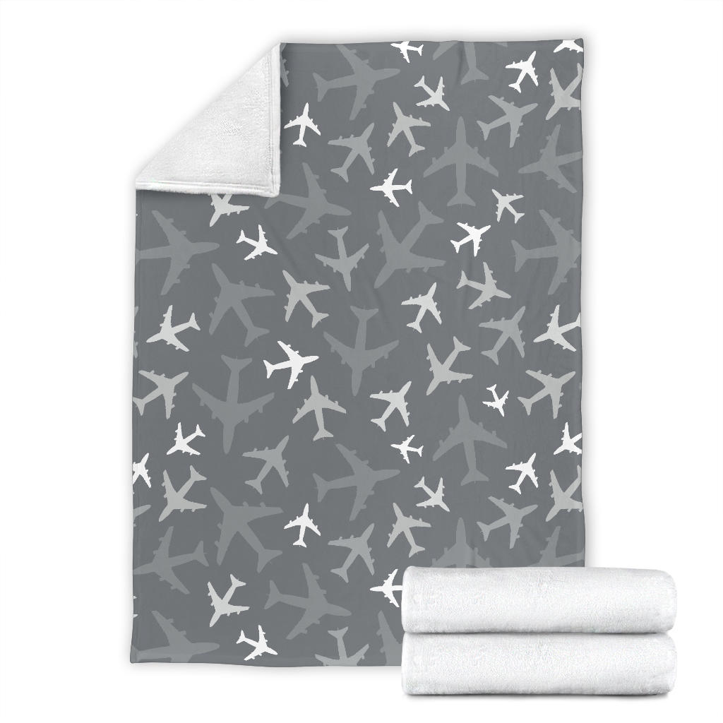 Airplane Pattern Print Design 02 Premium Blanket