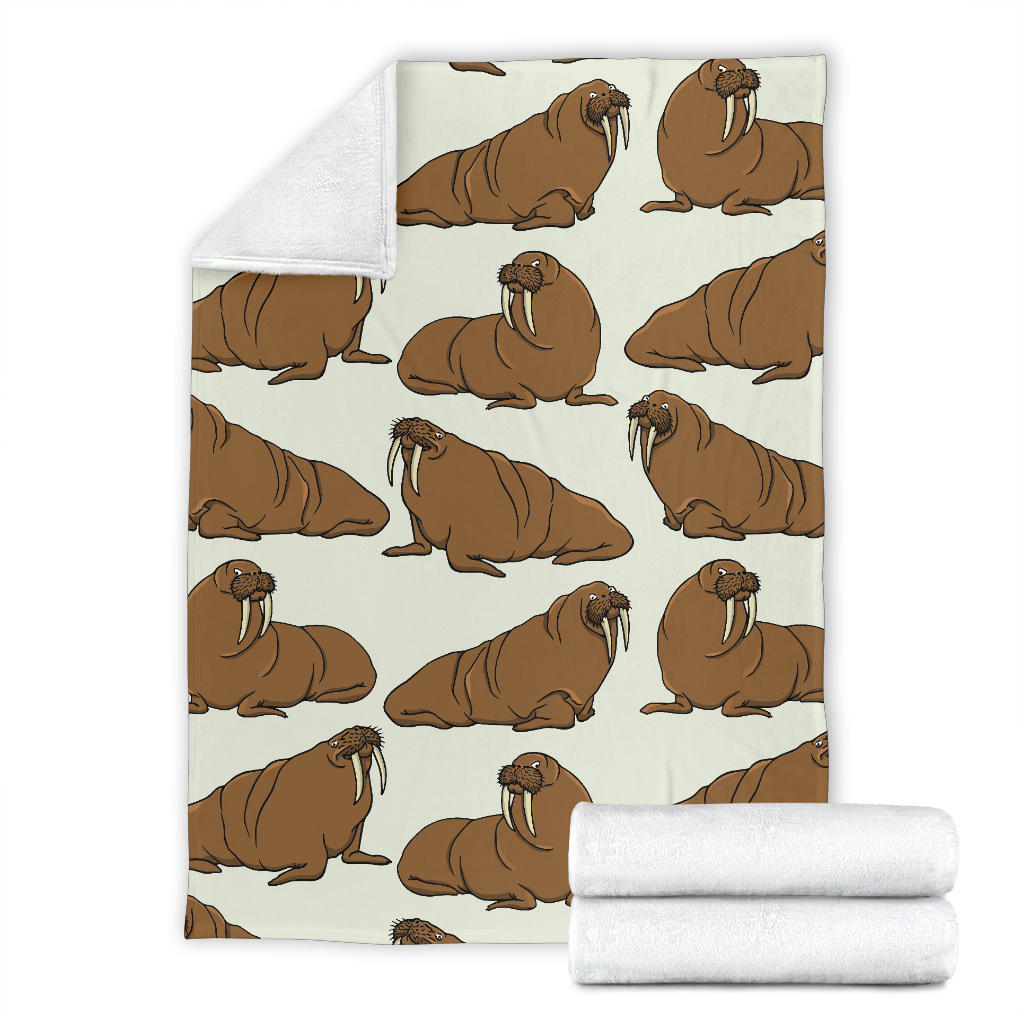 Walrus Pattern Print Design 03 Premium Blanket