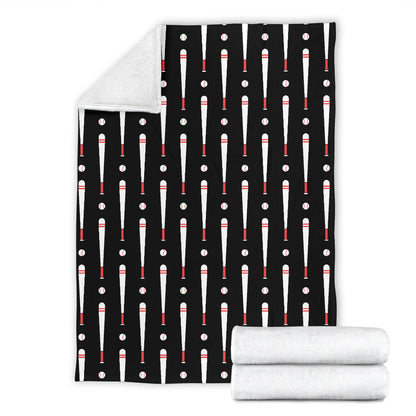 Baseball Pattern Print Design 03 Premium Blanket