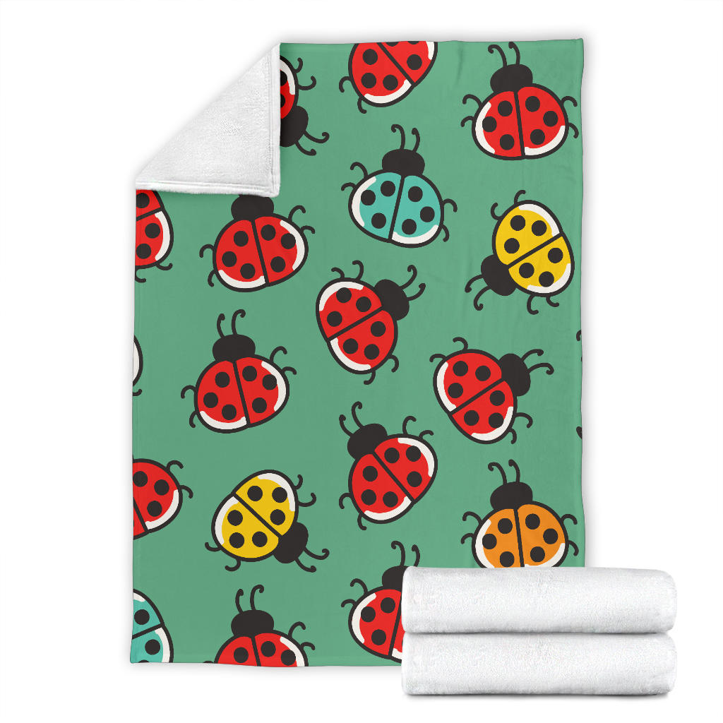 Ladybug Pattern Print Design 02 Premium Blanket