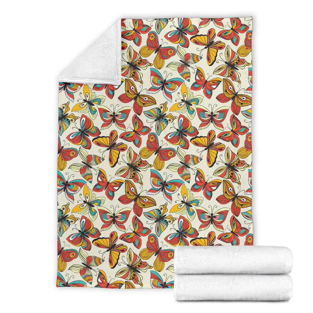 Butterfly Pattern Print Design 02 Premium Blanket
