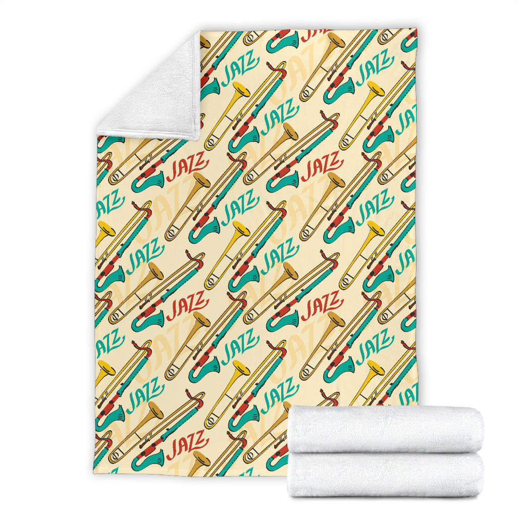Trombone Pattern Print Design 03 Premium Blanket