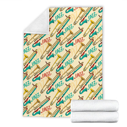 Trombone Pattern Print Design 03 Premium Blanket