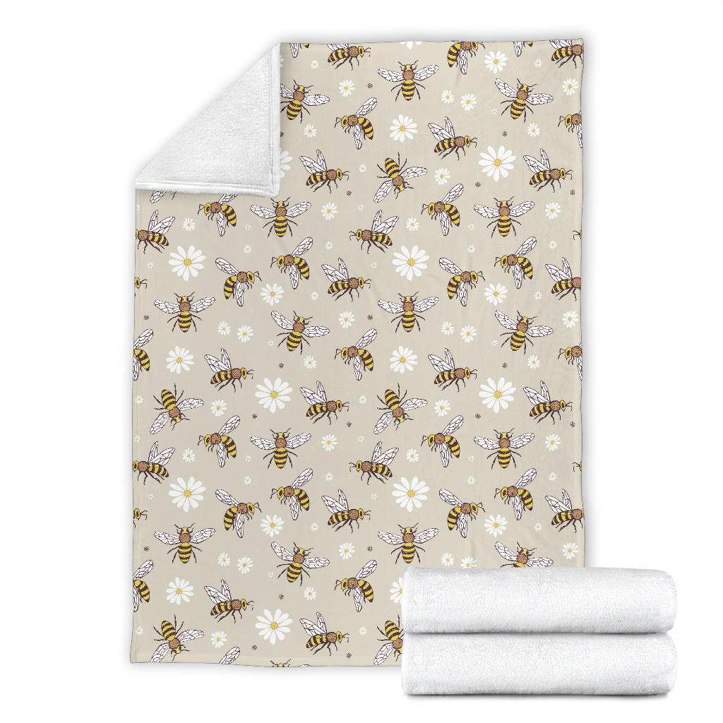 Bee Pattern Print Design 03 Premium Blanket