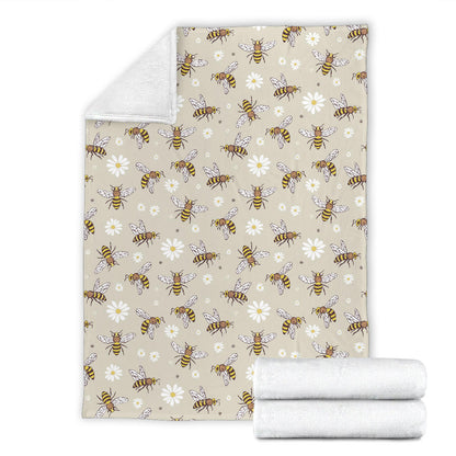 Bee Pattern Print Design 03 Premium Blanket
