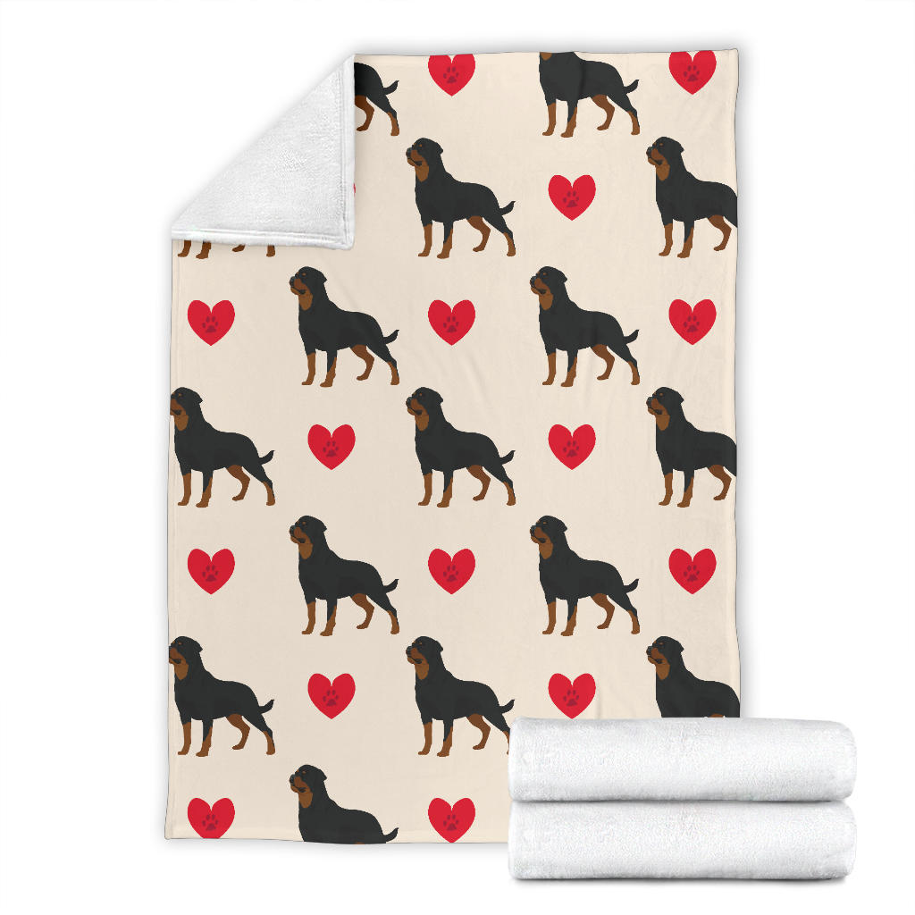 Rottweiler Pattern Print Design A02 Premium Blanket