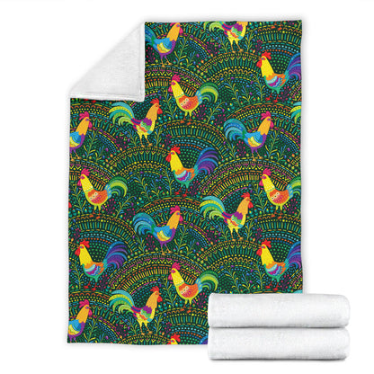 Rooster Pattern Print Design A01 Premium Blanket