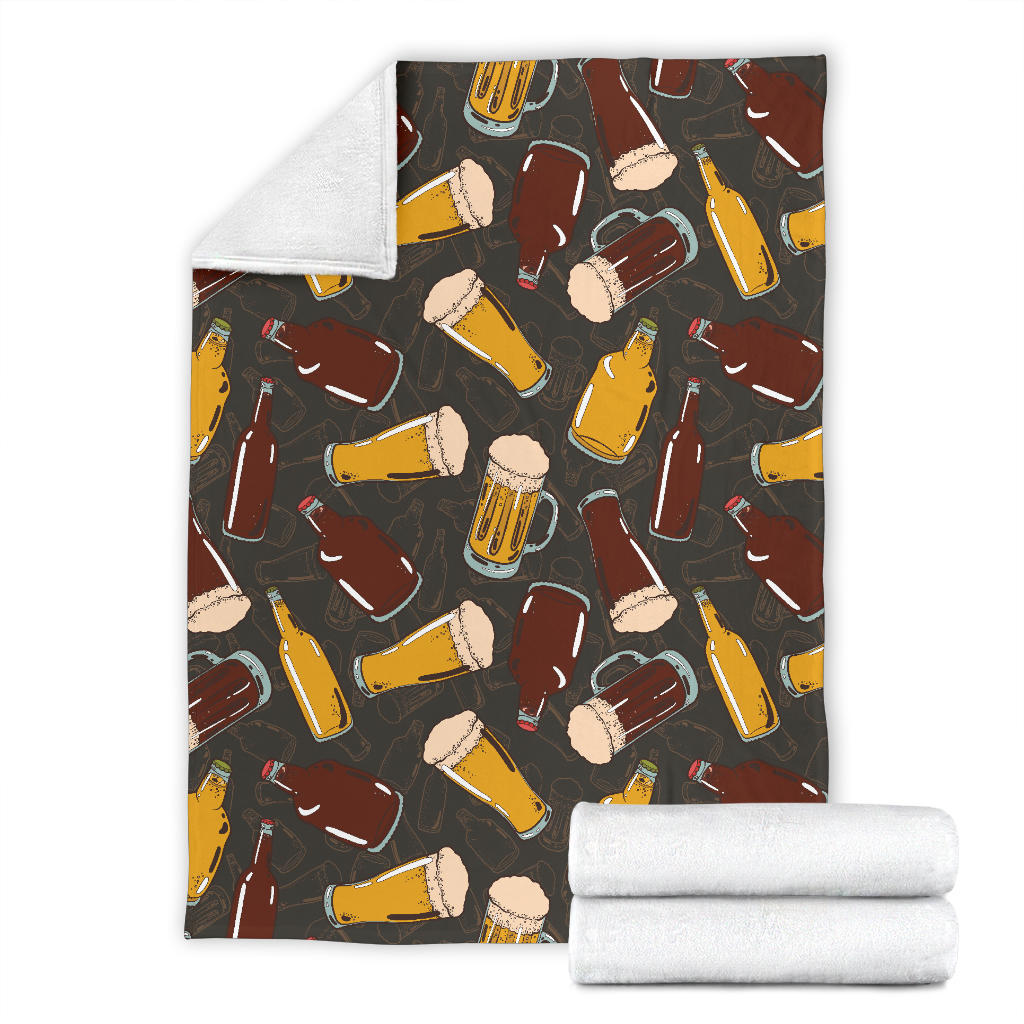 Beer Pattern Print Design 03 Premium Blanket