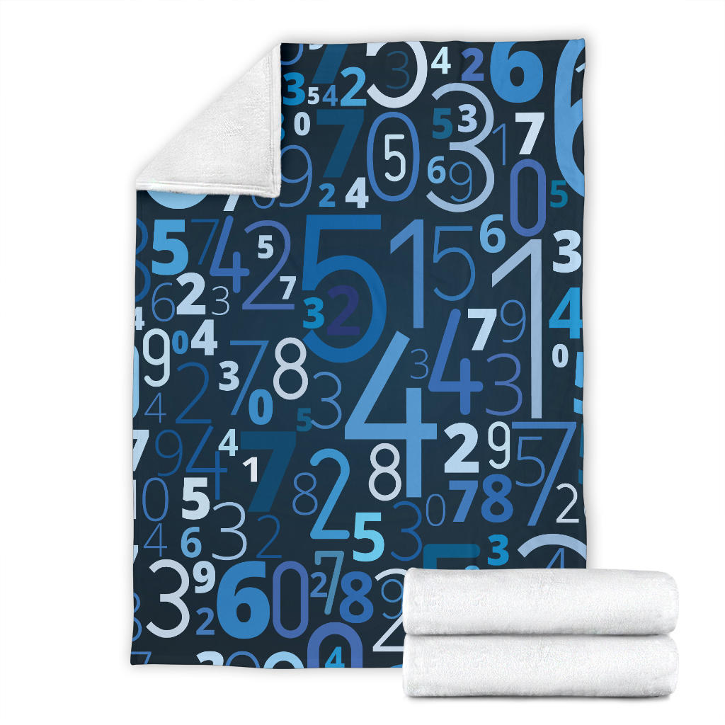 Number Pattern Print Design A02 Premium Blanket