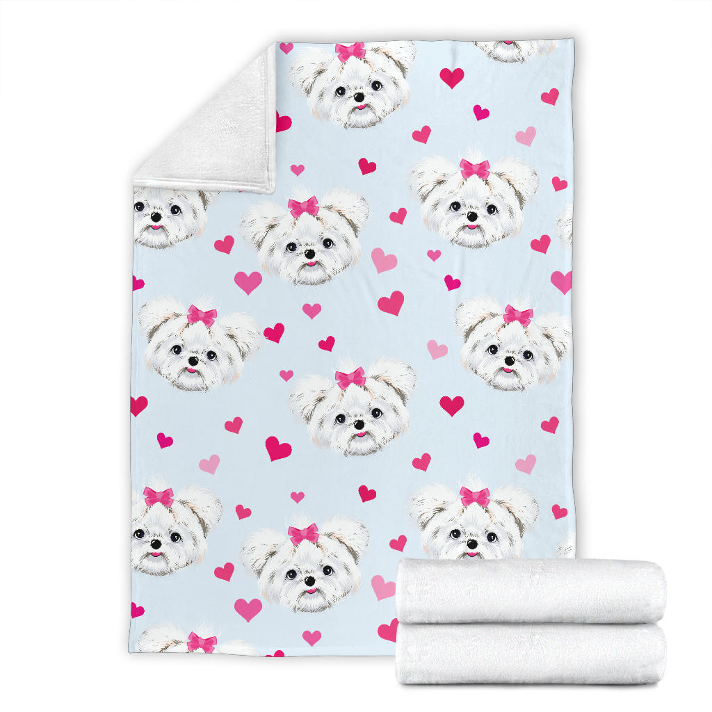 Maltese Pattern Print Design 03 Premium Blanket