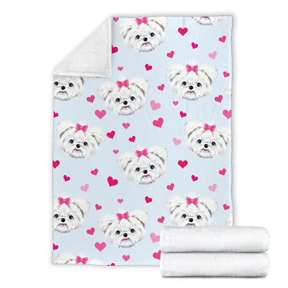 Maltese Pattern Print Design 03 Premium Blanket