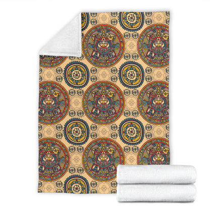 Calendar Aztec Pattern Print Design 02 Premium Blanket