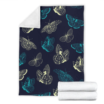 Monarch Butterfly Pattern Print Design 01 Premium Blanket