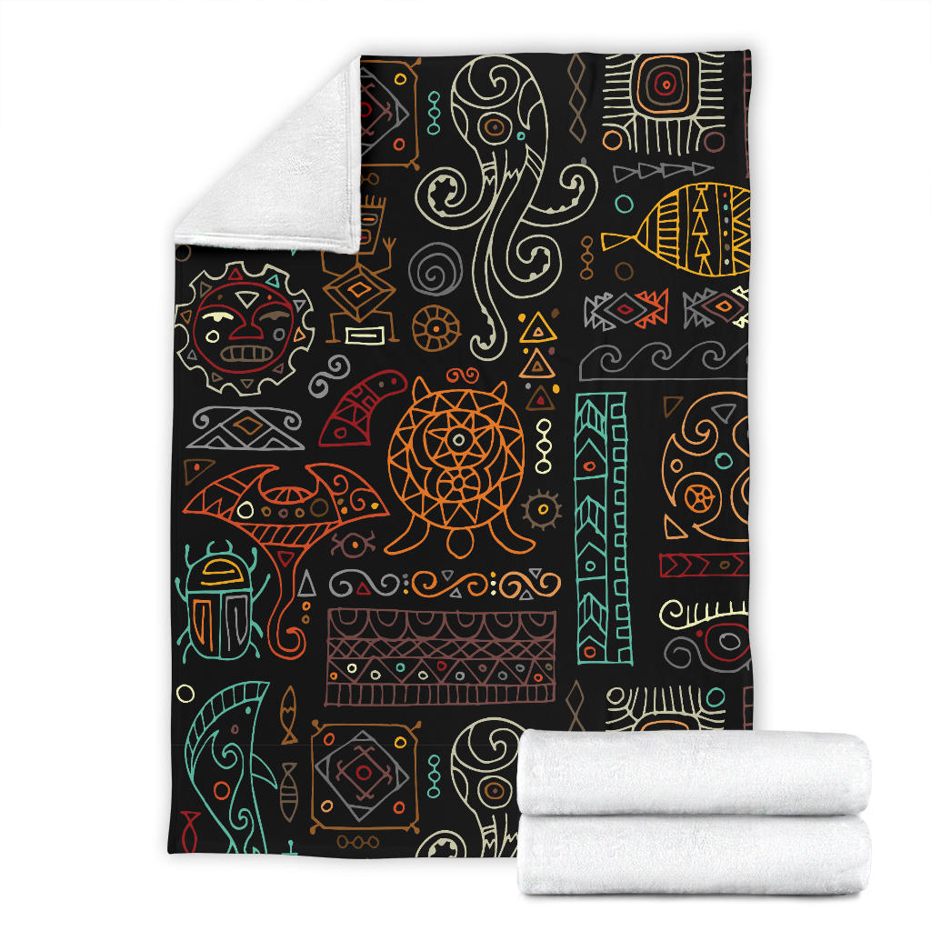 Polynesian Pattern Print Design A04 Premium Blanket