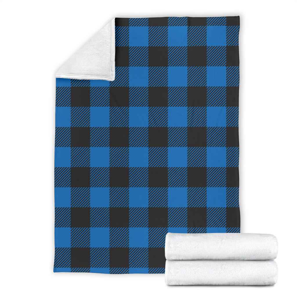 Buffalo check Blue Pattern Print Design 03 Premium Blanket