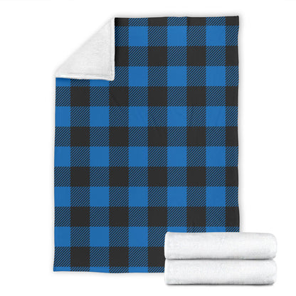 Buffalo check Blue Pattern Print Design 03 Premium Blanket