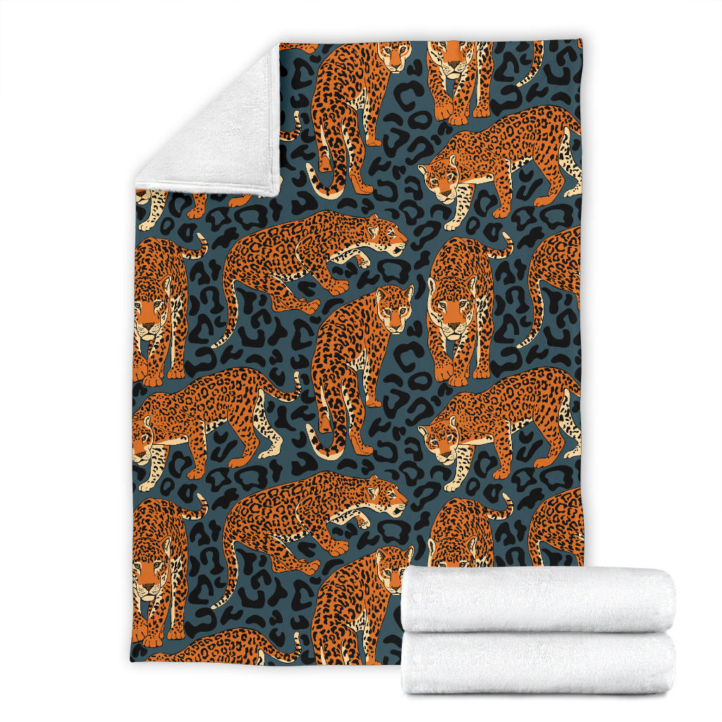 Jaguar Pattern Print Design 04 Premium Blanket