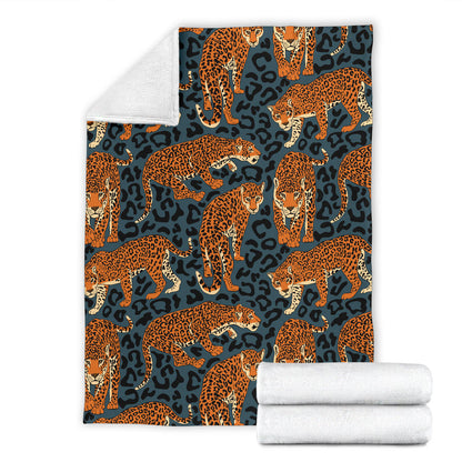 Jaguar Pattern Print Design 04 Premium Blanket
